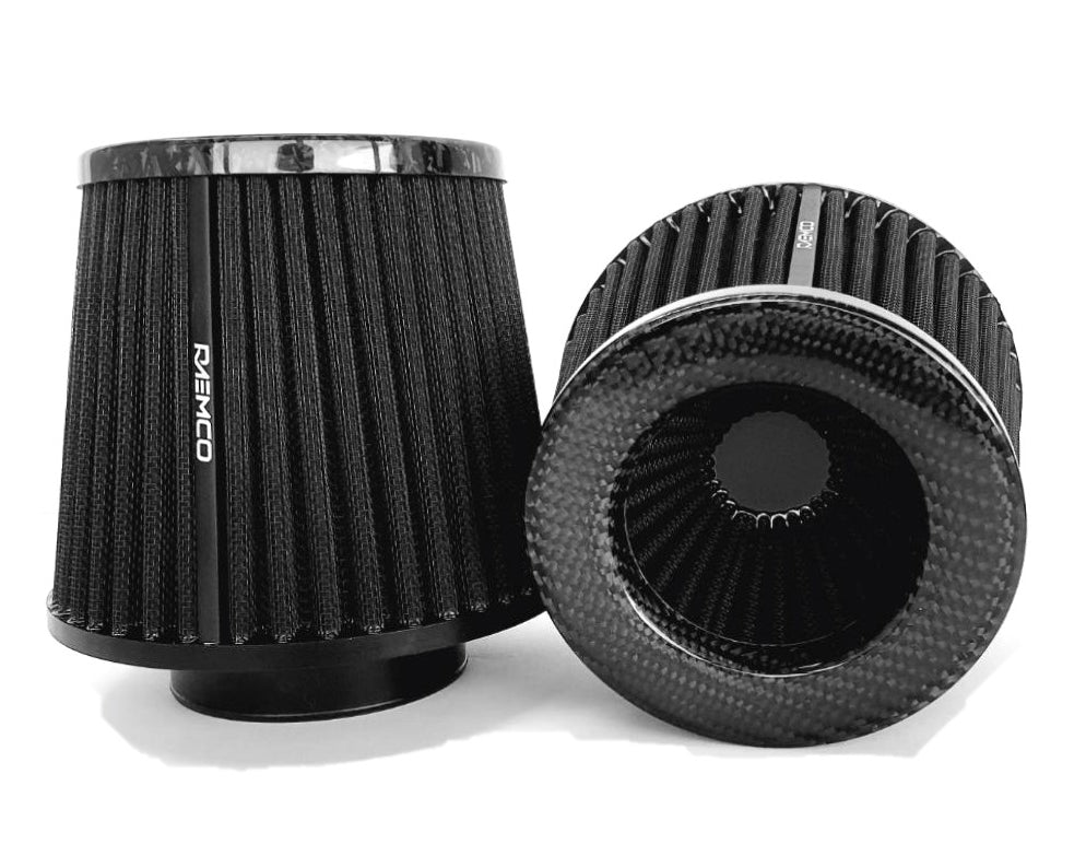 Raemco Universal Tapered Air Filter 3" - Black & Carbon Fiber