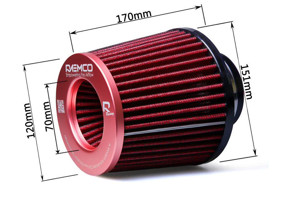 Raemco Universal Tapered Air Filter 3" - Red