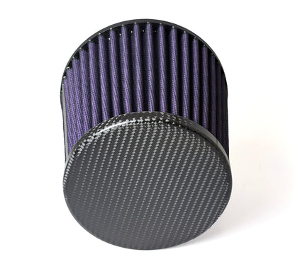 Raemco Universal Tapered Air Filter 3" - Purple With Real Carbon Fiber Cap